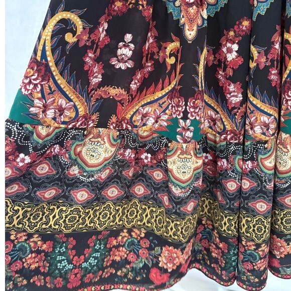 Alice + Olivia Clementina Tiered Maxi Dress Spellbound Multi Size 2 Boho Paisley - Picture 9 of 15